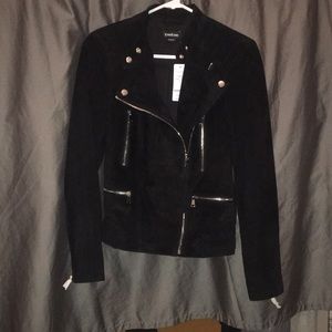 Brand new bebe genuine suede biker jacket